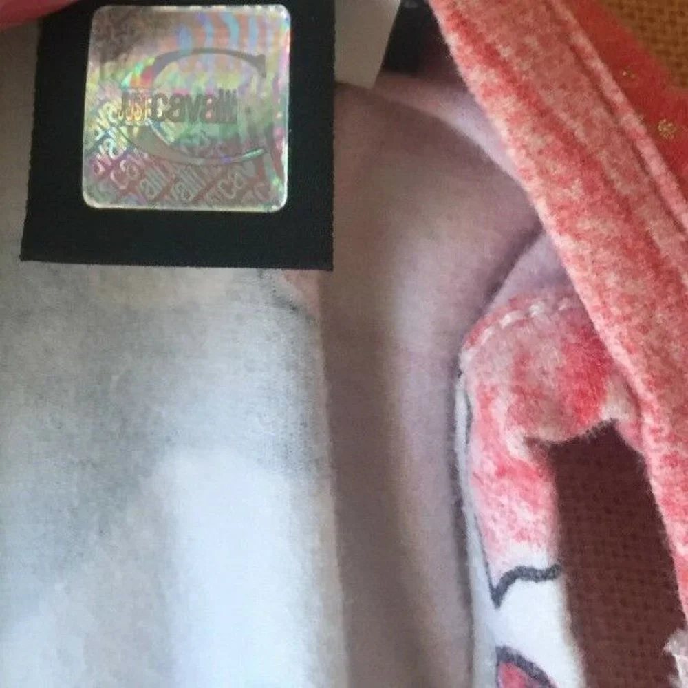 Just Cavalli Women's Tank Top Sleeveless White Red Black Size M 100% Authentic - Picture 8 of 9